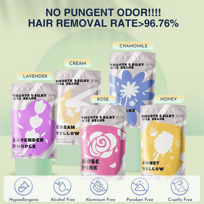 Waxing Kit 19 Items, WUWUVISTA Hair Removal Wax Kit With Wax Melt Warmer Waxing Beads For Face, Brazilian, Full Body, Bikini Suitable For Plugs Of American & European Specifications