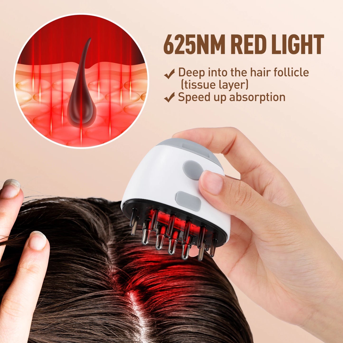 Red Light Scalp Massage Brush