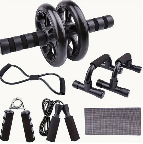 7pcs Strength Training Set  Webbing, 2 Push Up Tools, Grip Reinforcement, Type 8 Tension Rope, Jump Rope, And Kneeling Pad