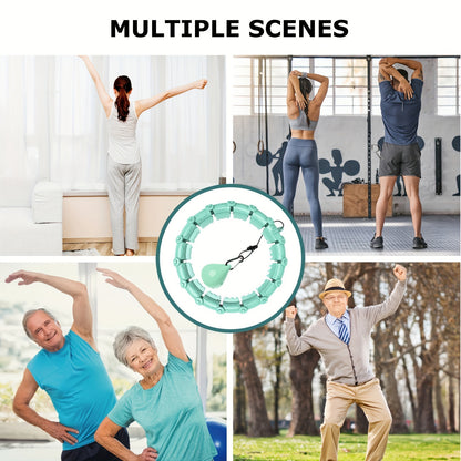 Adjustable Smart Fitness Ring With Weight Ball - Silent, Green, PC Material For Home Workouts & Body Shaping, 30-Minute Timer, Removable Knot - Ideal For Jogging, Swimming, Cycling & Yoga, Workout Acc