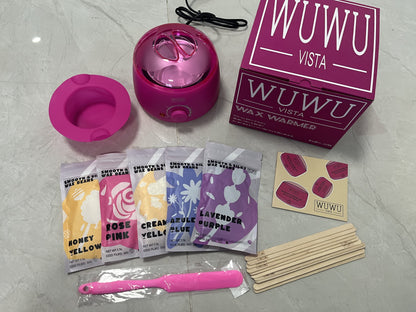 Waxing Kit 19 Items, WUWUVISTA Hair Removal Wax Kit With Wax Melt Warmer Waxing Beads For Face, Brazilian, Full Body, Bikini Suitable For Plugs Of American & European Specifications