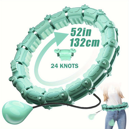 Adjustable Smart Fitness Ring With Weight Ball - Silent, Green, PC Material For Home Workouts & Body Shaping, 30-Minute Timer, Removable Knot - Ideal For Jogging, Swimming, Cycling & Yoga, Workout Acc